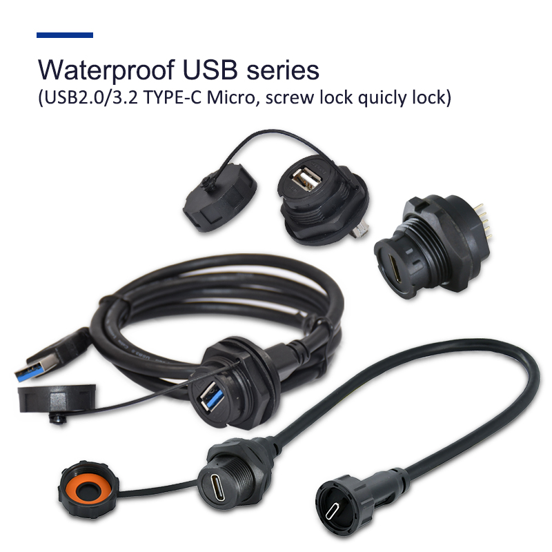 Rigoal Panel Mount Waterproof USB Connector IP67 Outdoor Receptacle USB 3.0
