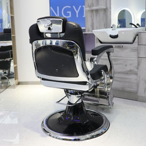Offre Spéciale spécial rétro hommes tout noir chaise de barbier classiques <span class=keywords><strong>salon</strong></span> de coiffure chaises chaise hydraulique usine en gros - Product Image 4