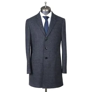 Maßge schneider ter formeller Woll mantel für Herren, Business-Stil, bequeme, lange, maßge schneiderte Kleidung