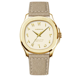 Montre simple et élégante pour homme, style sport, chiffres arabes, mouvement à quartz japonais, boîtier en acier inoxydable, bracelet en <span class=keywords><strong>cuir</strong></span> de vache 20 mm - Product Image 1