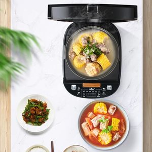 In Stock Black Crest 5L Automatic Smart Digital Touch LCD Multi Non-Stick Plastic Housing Home Electric Rice Cooker <b>with</b> <b>Paddle</b> - Product Image 4