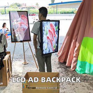 <span class=keywords><strong>Cartelera</strong></span> digital de 32 pulgadas para caminar, reproductor de publicidad móvil, Panel táctil LCD para mochila de marketing al aire libre, gráficos de texto - Product Image 4