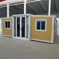 Casa Contenedor Plegable Portátil de Techo Plano, Estructura de Acero Sólido, Dos Dormitorios y Una Sala de Estar para Residencia a Largo Plazo