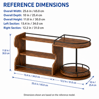 Estante Giratorio 360° de Madera Ecológica para Botellas de Licor, Organizador de Jarabes de Café, Estante de Vino para Encimera/Mesa, Tipo Lazy Susan