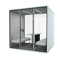 Cabine Acoustique Hecor pour Bureau, Isolation Sonore, Mini Studio Vocal, Cabine Préfabriquée Extérieure, Pavillon d'Interview pour 2 Personnes