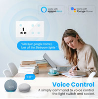 Commutateur d'éclairage intelligent WiFi 4 gangs Prise murale universelle standard pour panneaux de verre électriques Télécommande pour appareils domestiques intelligents