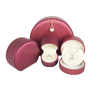 New Pu Leather Semicircle Jewelry Custom Box Jewelry Packaging Boxes Jewelry Wedding Ring Box