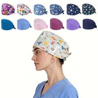 Gorros Quirúrgicos Ajustables Unisex, Gorro de Enfermera con Logotipo Personalizado, Gorro de Trabajo Suave y Cómodo con Botones, Gorro Quirúrgico para Hospital