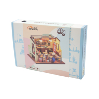 Nouvelle maison de poupée miniature en bois Hongda 2024 M2321, thème Mini Salle de classe L'Âge de l'Innocence, avec éclairage LED, pour loisirs créatifs