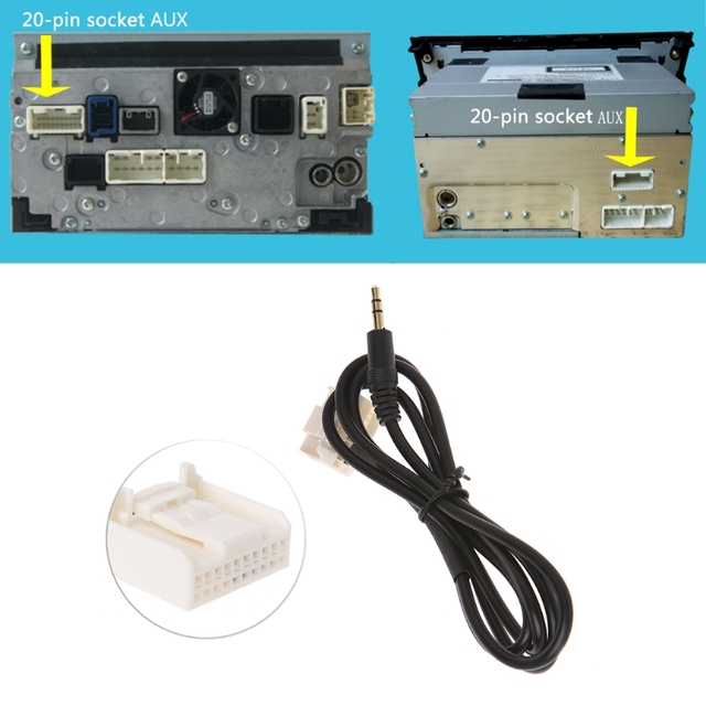 Free SHIPPING 3.5MM AUX in Input Audio Radio Male Interface Adapter Cable for MP3 for Toyota Camry RAV4 Corolla Highlander Yaris