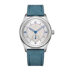Montre mécanique automatique pour homme Fashion <span class=keywords><strong>Parnis</strong></span> 38 mm, boîtier argenté, bracelet en cuir 20 mm, bracelet en métal, étanche 5 bars - Product Image 3