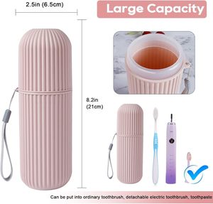 Gobelet pour bain de bouche, étui de protection portable pour dentifrice et brosse à dents, boîte de rangement pour voyage et camping, écologique, en plastique en deux parties - Product Image 6