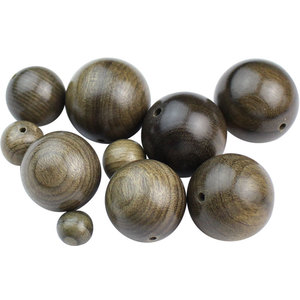 Perles rondes en bois submergé du Sichuan, grande taille, polies, pour la fabrication de bracelets bouddhistes DIY, fournitures de bijouterie et artisanat - Product Image 2