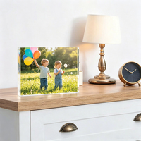 Cadre photo bébé en acrylique 5*7 pouces, transparent, double face, pour photos parent-enfant et collection de certificats