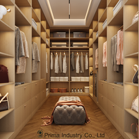 Vente en gros Armoire moderne en bois pour la chambre à coucher Armoire personnalisée de style shaker Robe de promenade en bois