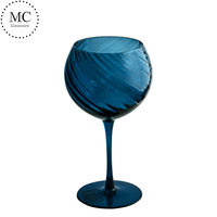 Verres à vin bleu gobelet en verre de cristal pour banquet fête personnalisé boire Vintage Champagne tige verre à gobelet blanc