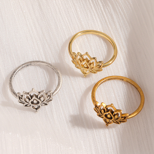 Ingrosso anello di gioielli per uomini e donne con fiore vuoto retrò per donne ragazze, regalo di anniversario per uso quotidiano - Product Image 1