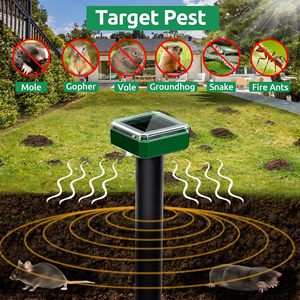 Ahuyentador Solar Ultrasónico de Topos, Ahuyentador de Roedores y <span class=keywords><strong>Serpientes</strong></span> para Exteriores, Resistente al Agua, Dispositivo Disuasorio para Gophers, Ratas y Otros Animales - Product Image 2