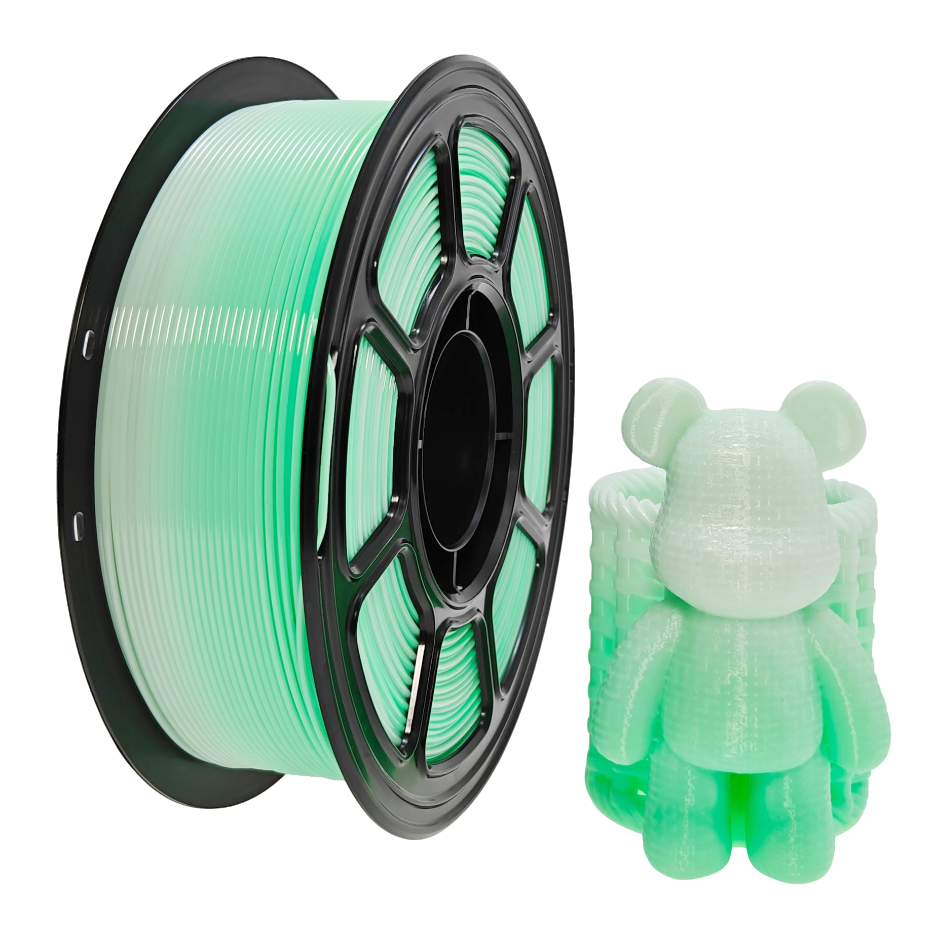 Pla transparent arc-en-ciel vert blanc