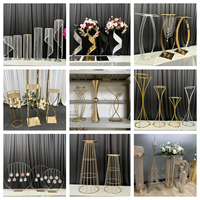 Nouvelle Décoration de Table Haute pour Mariage, Colonne Dorée, Support de Vase à Fleurs pour Centre de Table, Vente Directe Usine SMS