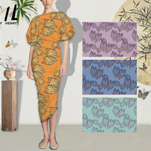 Personnalisé Original ou Célèbre Marque Conception Graphique Floral Imprimé 100% Polyester Perle En Mousseline De Soie Tissu Pour Dame Robe - Product Image 3