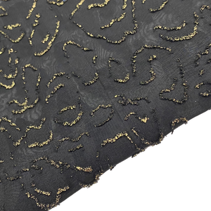 Harvest100 % polyester tissu en mousseline de soie léopard burnout jacquard design gold foiling - Product Image 2