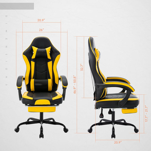 Precio barato al por mayor de <span class=keywords><strong>buena</strong></span> calidad de cuero amarillo europeo giratorio adultos profesional Chaise <span class=keywords><strong>Gamer</strong></span> Pc Gaming <span class=keywords><strong>silla</strong></span> con rueda - Product Image 6