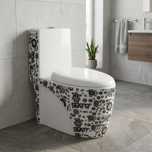 Offre Spéciale haute qualité noir décoratif en céramique une pièce placard à eau monobloc toilette Design de mode - Product Image 5