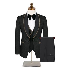 Nouveau costume élégant pour <span class=keywords><strong>homme</strong></span> avec col en strass, costume de maître de cérémonie (veste + gilet + <span class=keywords><strong>pantalon</strong></span>), costume 3 pièces pour le bureau, les fêtes, les bals, les mariages, les costumes de marié - Product Image 5