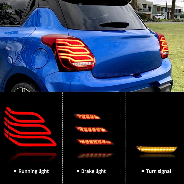 Car Led Taillight for SUZUKIs SWIFT 2017 2018 2019 2020 2021 2022 With Sequential Turning Signal Lights Car Rear Lamp Rear Light