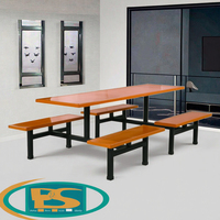Ensemble table et chaises de salle à manger en acier moderne pour appartement, école, hôpital, utilisation durable, imperméable, design contemporain, capacité de 8 personnes