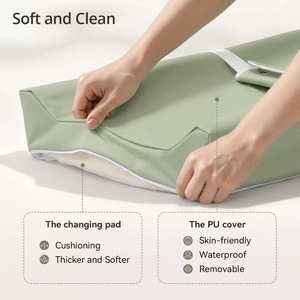 Funda para cambiador de algodón transpirable y suave para bebés recién nacidos con arnés de seguridad y base antideslizante - Product Image 5