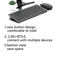 BT78 Set Keyboard dan Mouse nirkabel, tetikus komputer permainan Kombo untuk kantor dan bisnis