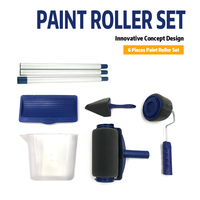 Kit de rouleaux de peinture professionnels avec poignée en plastique bleu, 8 pièces, haute qualité, prix de gros
