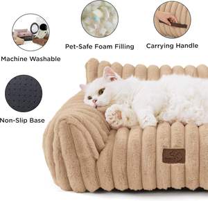 Fluffy Plush Dog Bed <b>Sofa</b> Chair-Removable Washable Solid Cloth Eco-friendly <b>Pet</b> Lounge for Indoor Use-Cozy <b>Pet</b> Furniture - Product Image 3