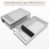 Boîte à café carrée en acier inoxydable écologique, type tiroir, au design minimaliste, en stock pour une utilisation en cuisine et au bar