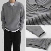 FNJIA personnalisé hommes pull décontracté demi fermeture éclair pull tricot pour Polo hiver chaud pull nouveau Design fabricant tricoté