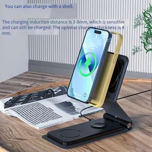 Idées Commerciales 2026 : Station de Recharge Sans Fil Pliable 3-en-1 OEM pour iPhone, Montre et Écouteurs avec Support - Product Image 6