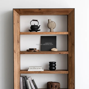 Modern Handmade <b>Solid</b> <b>Wood</b> Minimalist <b>Bookcase</b> Tea Display Cabinet-Eco-Friendly Durable Living Room Furniture Hotel Apartment - Product Image 6