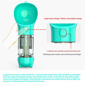 300ml 500ml 4'ü 1 Arada Çok Fonksiyonlu Köpekler İçin Açık Hava Taşınabilir Su Şişesi, Mama Kabı, Kaka Poşeti ve Kaka Küreği - Product Image 3