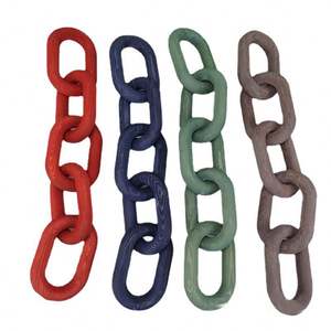 Chaîne décorative multicolore à cinq anneaux en bois sculpté à la main, design moderne, pour restaurants, bureau et mur - Product Image 4