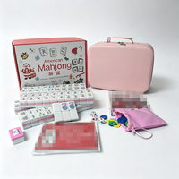 Ensemble complet de jeu de Mahjong américain, 166 tuiles de Mahjong avec dés, jetons, livre de règles, étui de transport, jeu de société Mahjong traditionnel