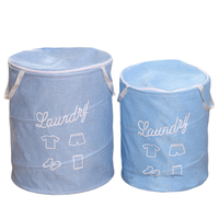 Grand panier à linge Pop en polyester pliable et robuste personnalisé avec couvercle zippé, longues poignées, panier de rangement peu encombrant pour salle de bain
