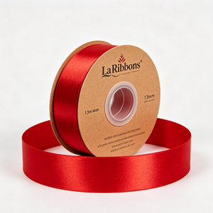 Cinta de Raso GRACE RIBBON Multitamaño Pre-atada, Color Azul Claro, con Estampado Geométrico en Dorado, Certificación OEKO-TEX, Resistente al Encogimiento - Product Image 3