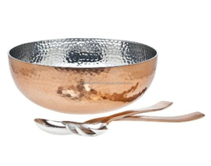 Set of 3 Elegant Solid Copper Food Storage Bowls Latest Design Perfect for Home Kitchen Tabletop and <b>Dessert</b> Serving - Product Image 4