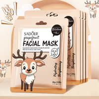 Private Labels SADOER Dierlijke Fruit Essentie Whitening Anti-rimpel Sheet Mask Gezichtsverzorging Hydraterend Verstevigend Verhelderende