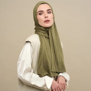 Hijab de jersey liso elegante, tejido de alta calidad, elástico, ligero, perfecto para cualquier ocasión - Product Image 2