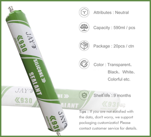 Sellador de Silicona Neutro a Base de Agua JY930RTV, Resistente a la Intemperie, para Vidrio, Materiales de Construcción, Adhesivo UV, Embalaje, Carpintería - Product Image 3