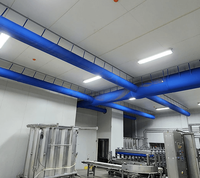 Systèmes de diffuseurs de conduits carrés en tissu DuctSox pour usage industriel, anti-corrosion, flexibles, faciles à installer, polyvalents, pour le chauffage, les hôpitaux