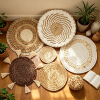 Set de Napperons de Table Créatifs Faits Main en Matériaux Naturels Écologiques, Style Bohème, pour Décoration Murale et de Table